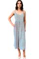 Crimson Bloom Handblock Cotton Noodles Strap Dress